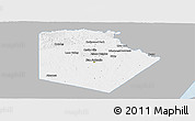 Gray Panoramic Map of Bexar County, single color outside