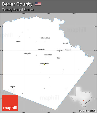 Gray Simple Map of Bexar County, single color outside