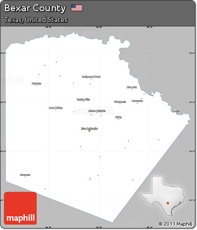 Gray Simple Map of Bexar County, single color outside