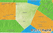 Physical 3D Map of Blanco County, political outside