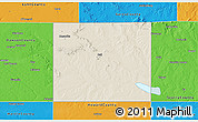 Shaded Relief 3D Map of Borden County, political outside