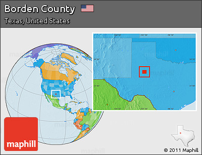 Political Location Map of Borden County
