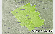 Physical 3D Map of Bosque County, semi-desaturated