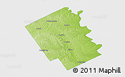 Physical 3D Map of Bosque County, single color outside