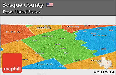 Political Panoramic Map of Bosque County