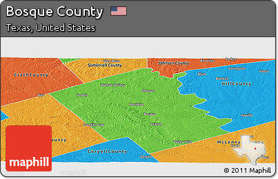 Political Panoramic Map of Bosque County