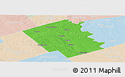 Political Panoramic Map of Bosque County, lighten