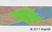 Political Panoramic Map of Bosque County, semi-desaturated