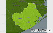Physical 3D Map of Brazoria County, darken