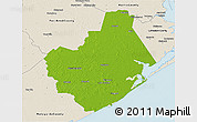Physical 3D Map of Brazoria County, shaded relief outside
