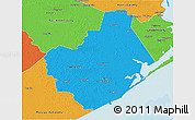 Political 3D Map of Brazoria County