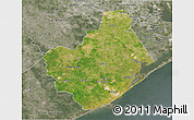 Satellite 3D Map of Brazoria County, semi-desaturated