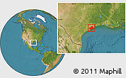 Satellite Location Map of Brazoria County