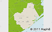 Shaded Relief Map of Brazoria County, physical outside