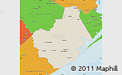 Shaded Relief Map of Brazoria County, political outside