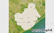 Shaded Relief Map of Brazoria County, satellite outside