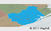 Political Panoramic Map of Brazoria County, semi-desaturated