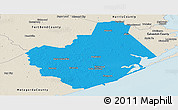 Political Panoramic Map of Brazoria County, shaded relief outside