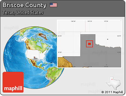 Physical Location Map of Briscoe County, highlighted country, highlighted parent region