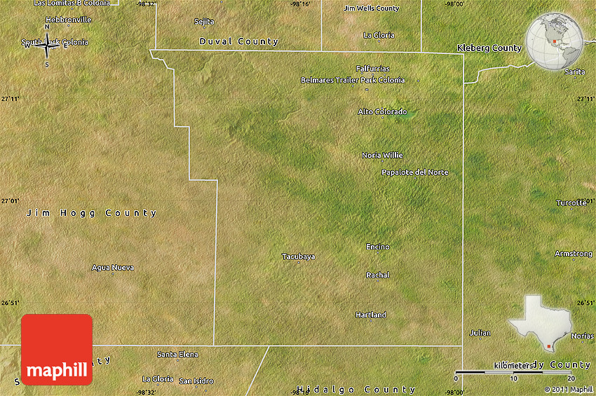 Satellite Map of Brooks County