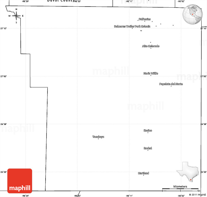 Blank Simple Map of Brooks County