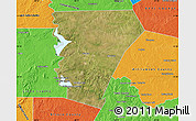 Satellite Map of Burnet County, political outside