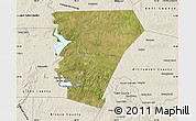 Satellite Map of Burnet County, shaded relief outside