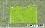 Physical 3D Map of Cass County, semi-desaturated