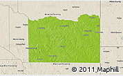 Physical 3D Map of Cass County, shaded relief outside
