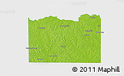 Physical 3D Map of Cass County, single color outside