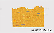 Political 3D Map of Cass County, cropped outside