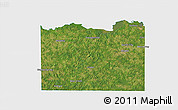 Satellite 3D Map of Cass County, single color outside