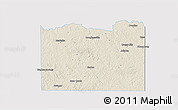 Shaded Relief 3D Map of Cass County, single color outside