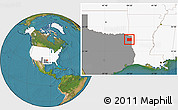 Satellite Location Map of Cass County, highlighted country, highlighted parent region