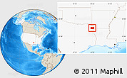 Shaded Relief Location Map of Cass County, highlighted country