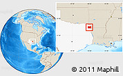Shaded Relief Location Map of Cass County, highlighted parent region