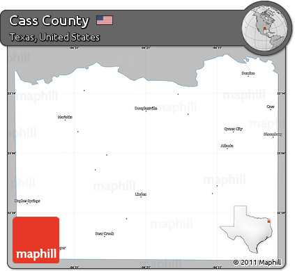 Gray Simple Map of Cass County, single color outside