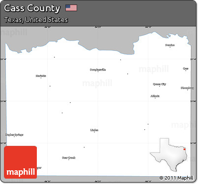 Gray Simple Map of Cass County, single color outside
