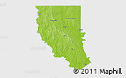 Physical 3D Map of Cherokee County, single color outside