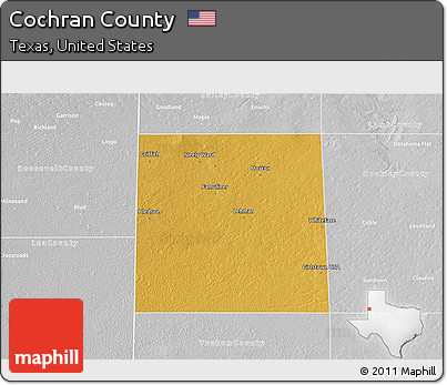 Physical 3D Map of Cochran County, lighten, desaturated