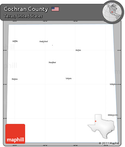 Gray Simple Map of Cochran County, single color outside