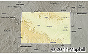 Physical 3D Map of Coke County, darken, semi-desaturated