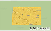 Savanna Style 3D Map of Coke County, single color outside