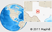 Shaded Relief Location Map of Coke County, highlighted parent region