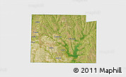 Satellite 3D Map of Collin County, single color outside