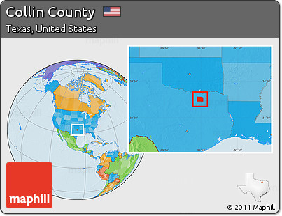 Political Location Map of Collin County