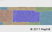 Political Panoramic Map of Collin County, semi-desaturated