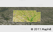 Satellite Panoramic Map of Collin County, darken, semi-desaturated