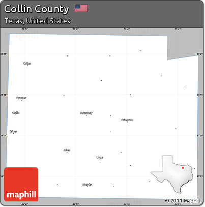 Gray Simple Map of Collin County, single color outside