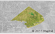 Satellite 3D Map of Comal County, lighten, desaturated